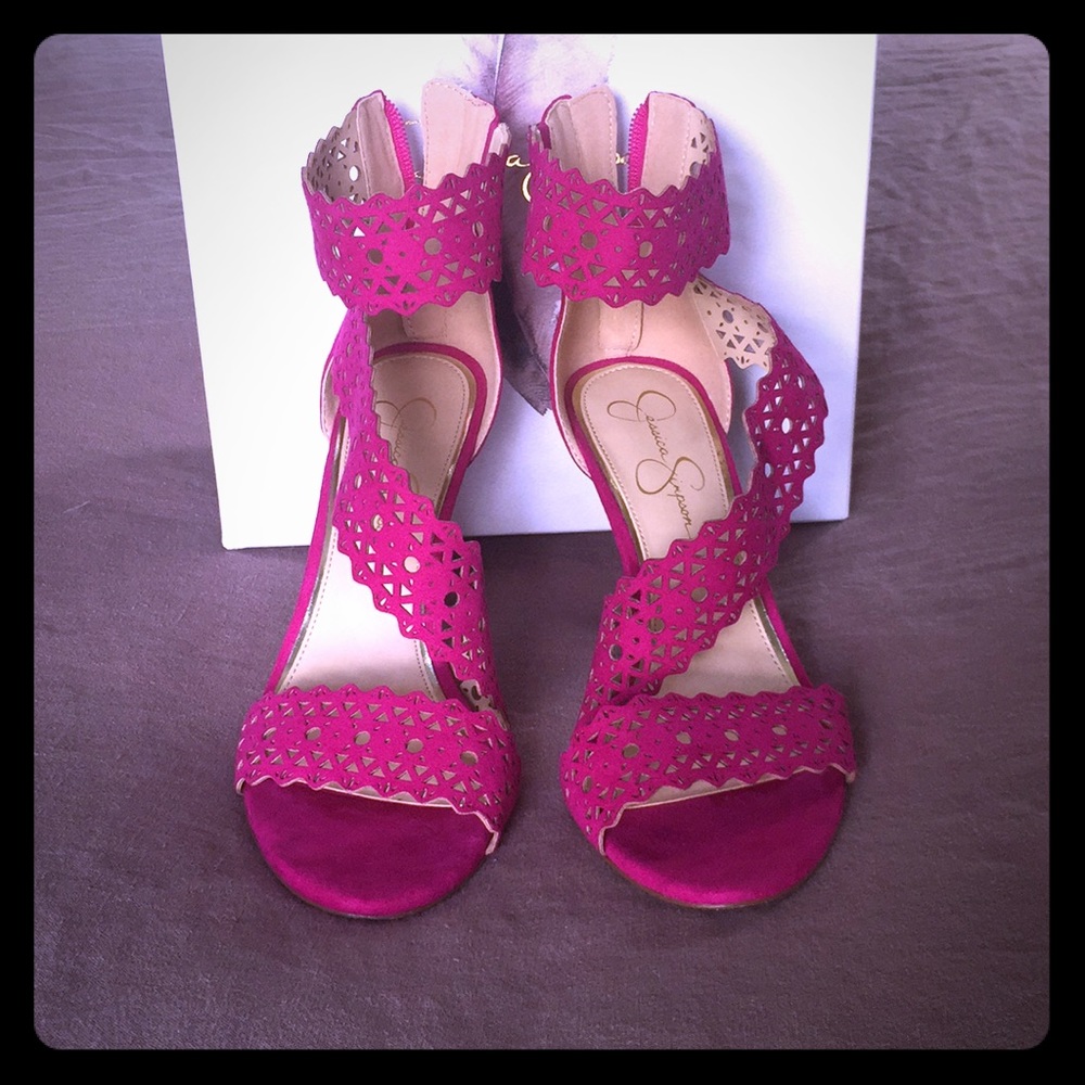 Strappy fuschia sandals